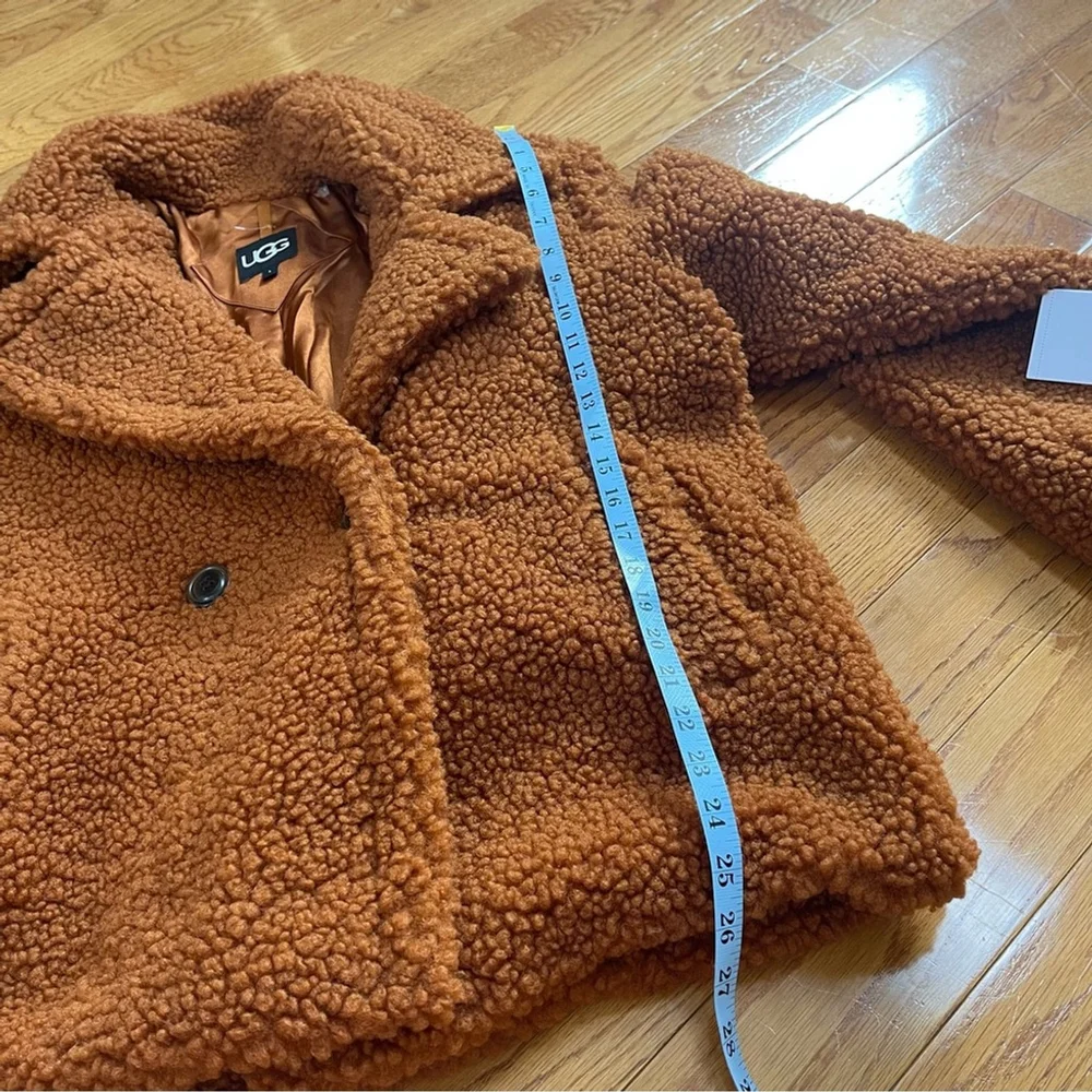 UGG Gertrude Short Teddy Coat in Chestnut Brown Sz Large Soft and cozy - Picture 7 of 13